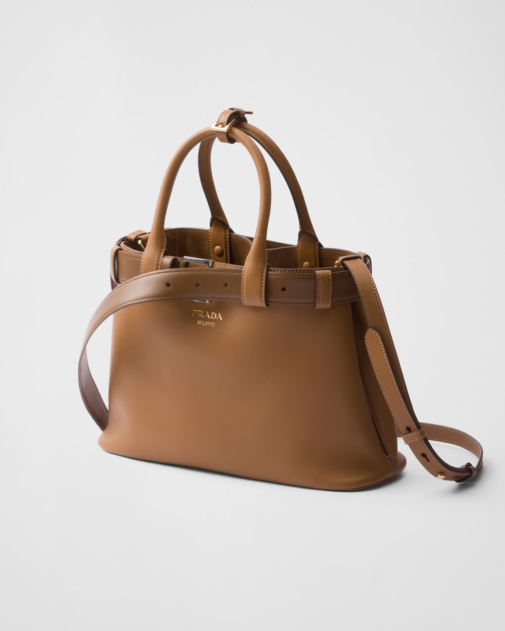 Prada Buckle Small Leather Handbag With Belt - Image 2